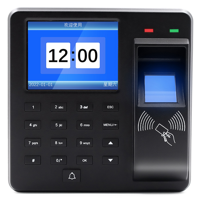 Employee Daily Work Recorder Biometric Access Control Attendance Machine Supports 25 Languages and 22 Keyboard Inputs