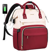 LOVEVOOK élégant mode dames logo personnalisé bureau Carry on Nylon casual 15.6 inch avec usb infirmière professeur femmes sacs à dos pour ordinateur portable