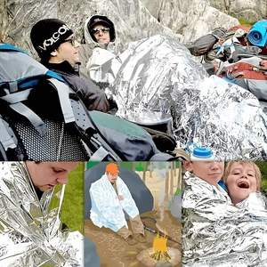 Outdoor emergency silver survival <b>blanket</b> with lightweight aluminum foil insulation suitable for camping hiking, and evacuation - Product Image 5