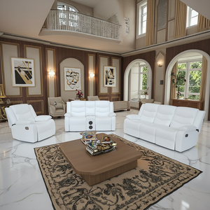PU leather Manual Recliner <b>sofa</b> <b>set</b> for Living room furniture - Product Image 6