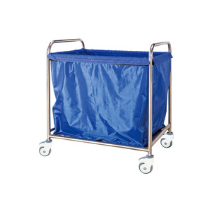 Stainless Steel Laundry <b>Bag</b> Cart 800x600x920mm 4 Wheels Indoor Use Cleaning Cart - Product Image 1