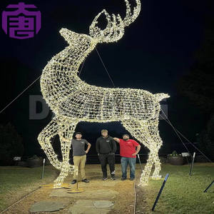 Lumières LED 3D personnalisables en forme de cerf, grandes décorations de Noël pour l'extérieur, indice de protection IP65, installation facile, éclairage - Product Image 2