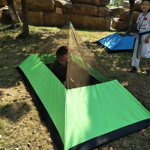 Outdoor Camping <b>Tent</b> <b>Single</b> Layer 1-2 Person Portable Mosquito Insect Protection Green Black Military Color - Product Image 1