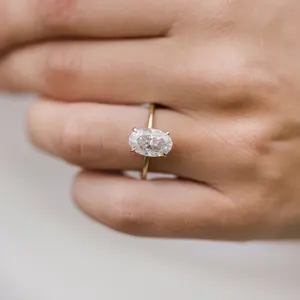 Hailer Big Size 3 Karaat Diamanten Ring Lab Grown Hoge Kwaliteit Clear 18K Diamond Wedding Ring