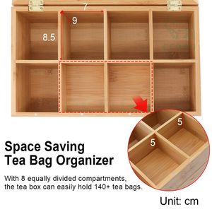 Caja de almacenamiento bien hecha Caja de paquete de azúcar Organizador de té de bambú al por mayor - Product Image 4