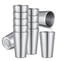 Gobelet isotherme empilable à double paroi en SUS304, anti-brûlure, argenté, pour camping, randonnée, bureau, café, bière, logo personnalisé