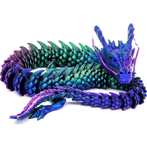 Décoration de bureau 3D imprimée articulée et flexible, irisée violet et bleue, cadeau unique et original - Product Image 1