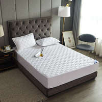 Drap-housse de lit d'hôtel blanc imperméable en coton et polyester, style simple, pour lits Queen et simples, vente en gros sur mesure
