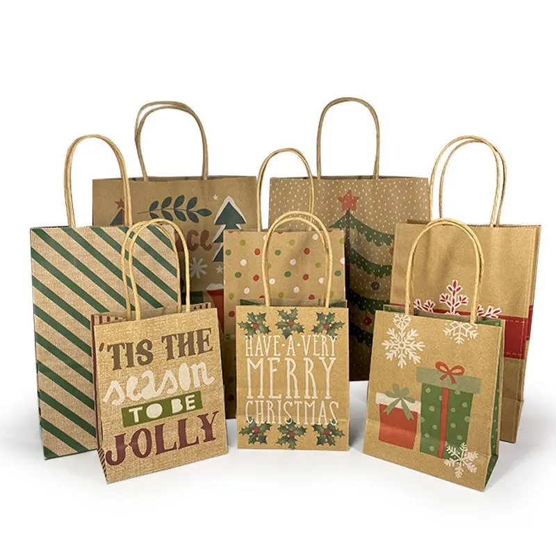 Sac en papier Kraft coloré sac en papier commercial avec logo imprimé fournitures d'emballage personnalisées pour les petites entreprises papier Kraft