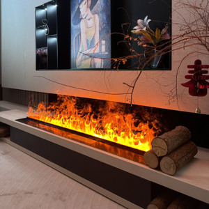Cheminée 3D intelligente à atomisation avec flamme de vapeur colorée, cheminée décorative à brume d'eau pour intérieur, application + télécommande - Product Image 1