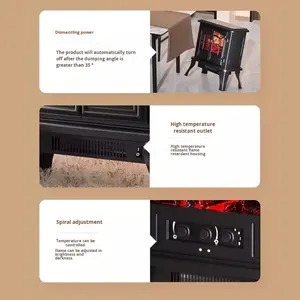 <span class=keywords><strong>Cheminée</strong></span> électrique chauffante de style européen, flamme simulée, télécommande intelligente, souffleur d'air chaud, 2000W, 11-20m, vente en gros d'usine - Product Image 4