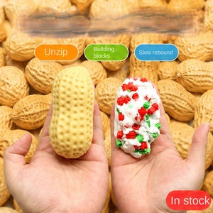 Handgemaakte fruit-pinda knijpbal met bouwstenen, knapperig ASMR-geluid, stressverlichting, decompressie, squishy fidget toy - Product Image 1
