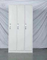 Armoires de rangement en métal personnalisées à 3 portes en acier pour gymnases, bureaux d'école et vestiaires du personnel
