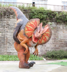 Costume da Dinosauro Dilofosauro Realistico Personalizzato con Telaio in Metallo e Pelle in Silicone, con Funzione Ruggito, per Parchi Avventura, Musei ed Esposizioni, per Adulti - Product Image 3