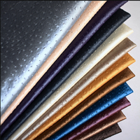 Cuir artificiel imitation fausse peau d'autruche noir en PVC anti-moisissure pour sacs à main