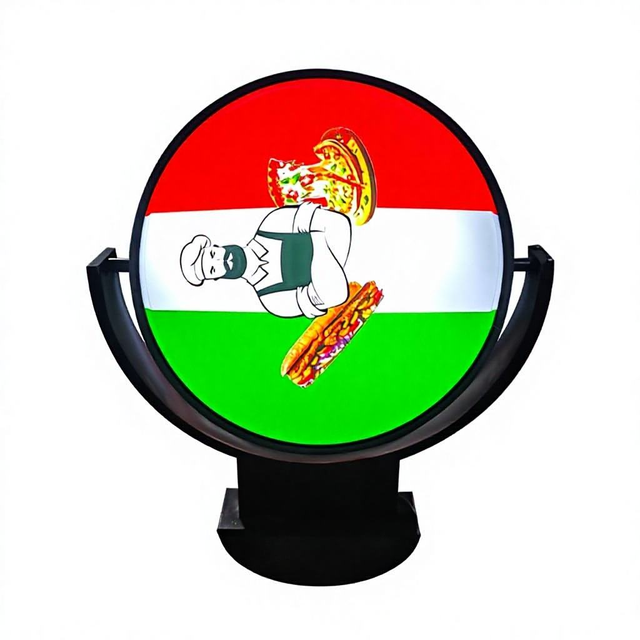 Blank UV Coated 360 Rotating Circle Outdoor LED Advertising Sign Board Model 0003 Factory Direct Sale Export Quality