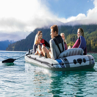 B08 Intex 68325 Ensemble de bateau de pêche gonflable Excursion Kayak gonflable pour 5 personnes avec pagaies et pompe