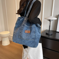 Personnalisé de haute qualité Simple Casual Designer Jean Sac à provisions de luxe Denim Sacs à main Sac fourre-tout pour les femmes