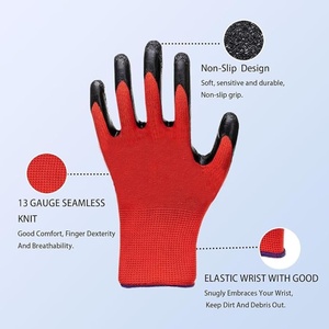 Gants de jardinage en polyester avec revêtement en latex gaufré, gants de travail de sécurité pour hommes, usage général, construction - Product Image 4