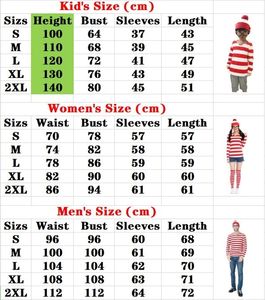 S-XXL การ์ตูนสำหรับพ่อแม่-ลูกเครื่องแต่งกายวอลโด้วอลโด้หนังสือชุดคอสเพลย์เสื้อเชิ้ตลายหมวกชุดแว่นตา - Product Image 6