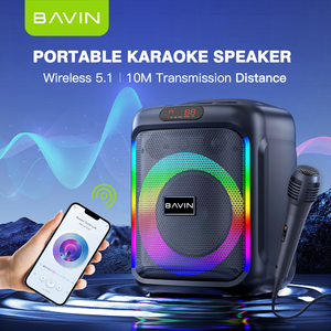 Loa di động đa chức năng ngoài trời không dây Bluetooth 5.1 chất lượng cao BAVIN Oem BM12 Karaoke RGB - Product Image 2