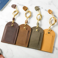 Étiquettes d'identification de sac de voyage en PU vierges pour logo DIY, étiquette anti-perte, étiquette de bagage en cuir avec porte-nom pour accessoires de sac