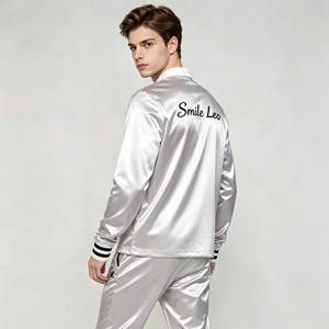 <span class=keywords><strong>Polo</strong></span> a Maniche Lunghe da Uomo con Logo Personalizzato, <span class=keywords><strong>Polo</strong></span> Lucida da Uomo, Elegante <span class=keywords><strong>Polo</strong></span> a Righe Bianche e Nere per Abbigliamento Casual - Product Image 3