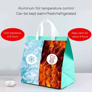 Sac isotherme jetable écologique en non-tissé imperméable pour repas, boissons et plats à emporter, motif Doggy Letter - Product Image 2