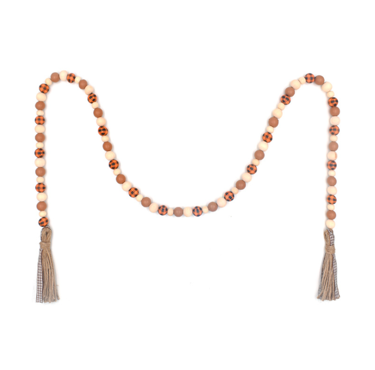 Wholesales Boho Wooden Bead Jute Tassels Garland Farmhouse Rustic Country Home Baby Room Decor Wall Hanging