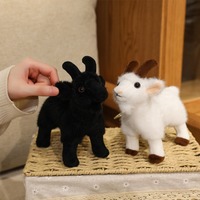 Mini porte-clés en peluche de chèvre moelleuse en gros, poupée en peluche de 18*16 cm, tissu en coton écologique, jouet en peluche doux