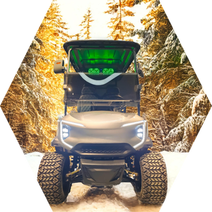 Voiturette de golf de chasse électrique au lithium 150A à 4 roues de luxe 2 + 2 places directement de l'usine - Product Image 1