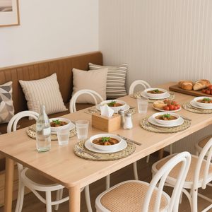Sous-assiettes en rotin, sets de table en jonc de mer, sets de table tissés, assiettes de présentation en rotin, sets de table ronds en rotin, sets de table ronds tissés - Product Image 3