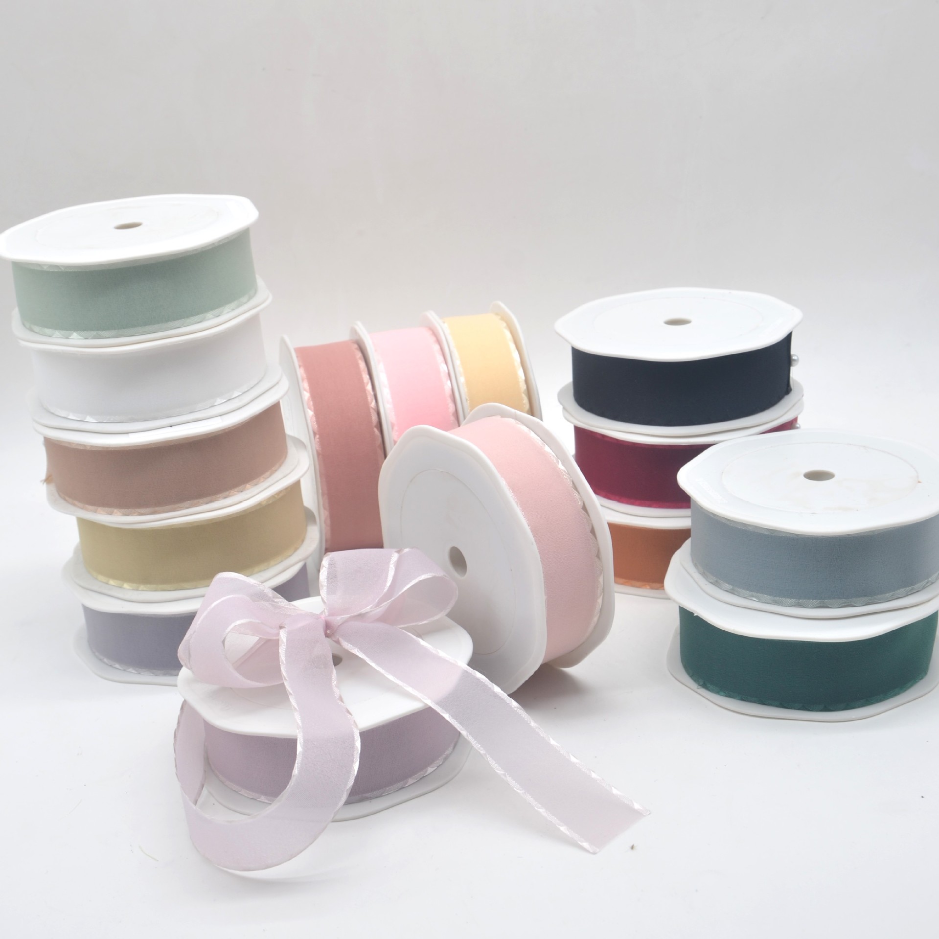New Polyester Yarn Organza Ribbon Fashion Flowers Gift Box Packaging Belt Clothing Home Textile Decoration Bow
