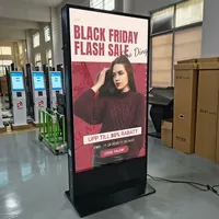 Écran publicitaire LCD d'intérieur non tactile Android 75 pouces avec gestion à distance, affichage numérique LCD sur pied