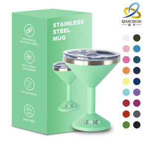 Stainless Steel Stemmed Mug 370ml Double Wall Keep Cold Warm BPA Free Kitchenware Party Use - Product Image 1