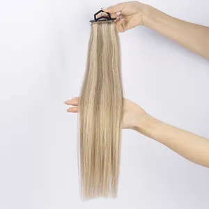 Extensiones de cabello de trama Genius de cabello humano dibujado doble 100% Remy Virgin Russian Genius Rubio Color cabello humano
