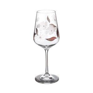 Sandra Balinga Crystal Wine Glass 201-300ml Embossed Floral Design Red Wine Glass - Product Image 1