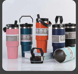 Biểu Tượng Tùy Chỉnh 20Oz Cách Điện Thép Không Gỉ Cốc Leakproof Cà Phê Rượu Vang Cup Với Xử Lý Dual-Sử Dụng Đảng Quà Tặng Phích - Product Image 4