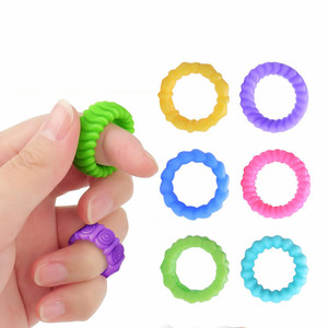 Hugebirds New 6 <b>Pack</b> Unisex <b>Fidget</b> Sensory Rings Soft Food Grade Silicon Toys for Kids with Autism Calming - Product Image 1