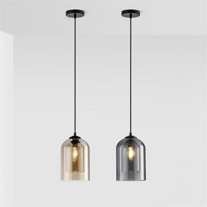 Luminaire suspendu en verre simple et moderne pour salle à manger, bar, personnalité créative, lampe suspendue de chevet pour chambre à coucher, verre ambre <span class=keywords><strong>anthracite</strong></span> - Product Image 3