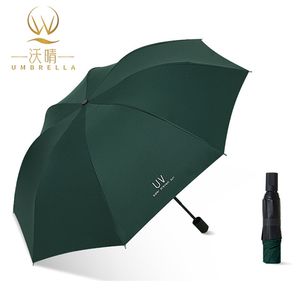 Parapluie à trois plis manuel en caoutchouc, os, bois, modèle personnalisé, 1 pièce - Product Image 1