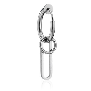 Stainless Steel Hoop <b>Earrings</b> Geometric U-Shaped Design Unisex Hip Hop Style Fashion Jewelry - Product Image 2
