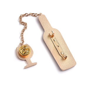 Bottiglia di vino rosso bicchiere Bar Club pubblicità Pin barista bottone in metallo distintivo - Product Image 5