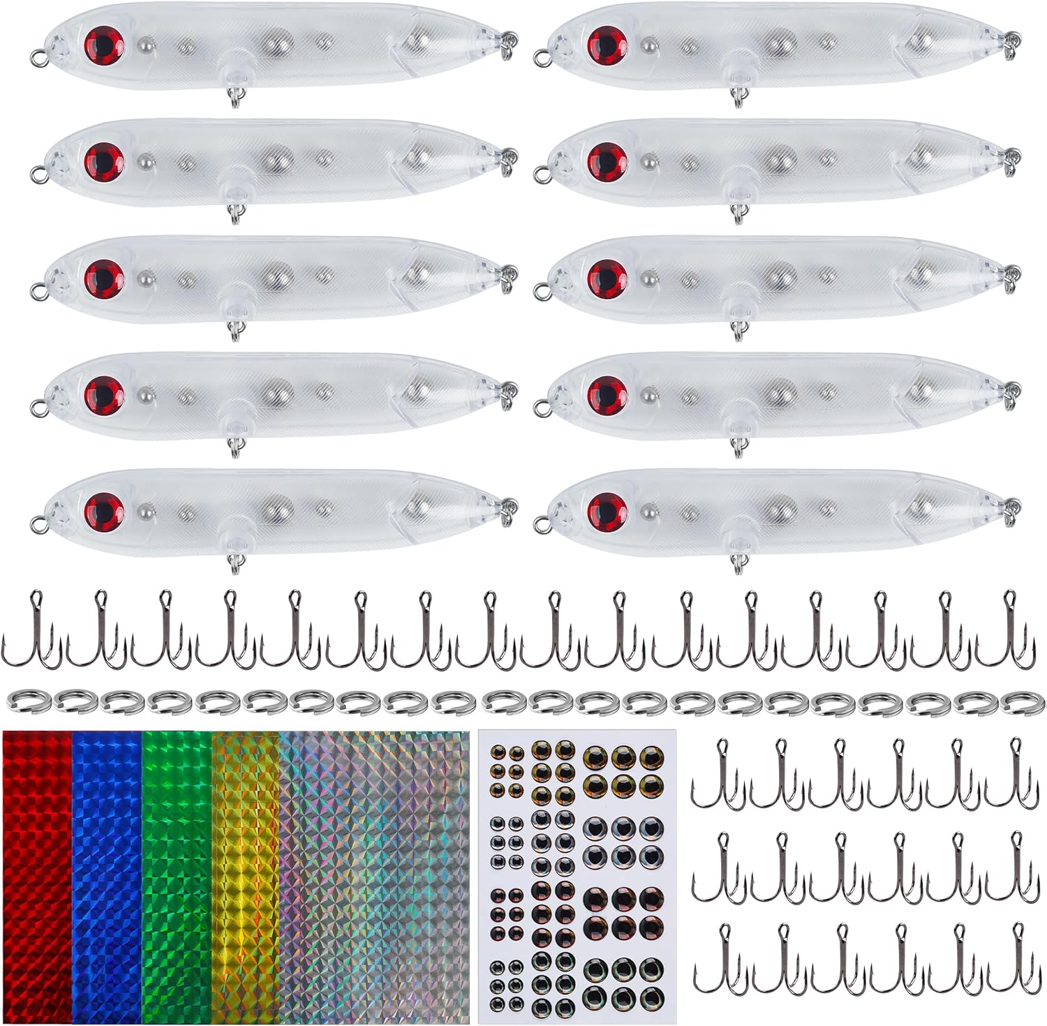 170Pcs Unpainted Fishing Lures Blank Topwater Pencil Swimbait with Swivels Treble Hooks DIY Bass Trout Lure Making Supplies| Alibaba.com 170Pcs Unpainted Fishing Lures Blank Topwater Pencil Swimbait with Swivels Treble Hooks DIY Bass Trout Lure Making Supplies| Alibaba.com
