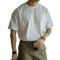 T-shirt fashion besar untuk pria Sorona Cooling Feel 260gsm T-shirt untuk pria warna putih