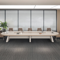 Ensemble de table et chaises de conférence modernes, table de salle de réunion de luxe ovale pour 12 personnes, mobilier de salle de conseil