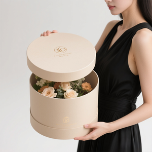 Biểu Tượng Tùy Chỉnh Kích Thước Lớn Đường Kính Sang Trọng Màu Hồng Tăng Bao Bì Xi Lanh Cứng Nhắc Các Tông Với Nắp Vòng Quà Tặng Hoa Hộp Giấy Ống - Product Image 1