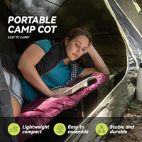 Lit de camping pliable en aluminium moderne et léger, avec système de verrouillage à levier, installation facile, portable, compact, pour les voyages en plein air, la chasse, la randonnée