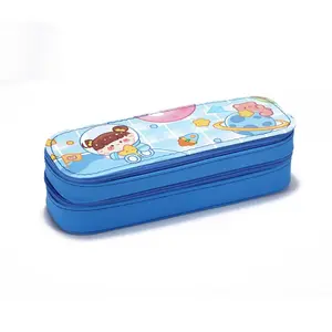 Cute Girl Creative Large Pencil Pouch 2 Zippers Pencil Bag pour enfants