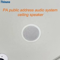 Thinuna Système de sonorisation CS-205A-FD Haut-parleur de plafond 6W Boîte de haut-parleurs de plafond ignifuge intégrée en métal pour magasin